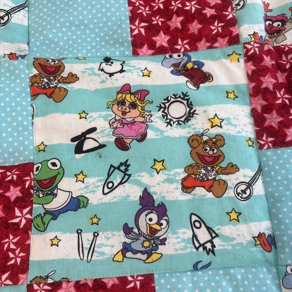 Vintage Sesame Street Muppets Quilted Baby Blanket‎ 35